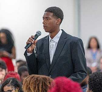 Student asking a question.