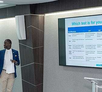 Webber Charles speaking about ACT and SAT.