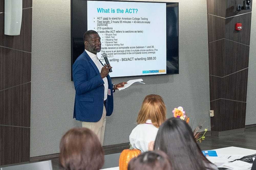 Webber Charles speaking about ACT and SAT.