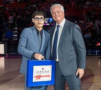 Leonardo Chavez and his Carnival mentor John Mitchell.