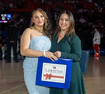 Joselyn Chirino and her Carnival mentor Caro Ferrer.