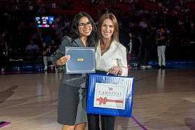 Michelle Cruz and her Carnival mentor Stacy Pallot-Shweky.