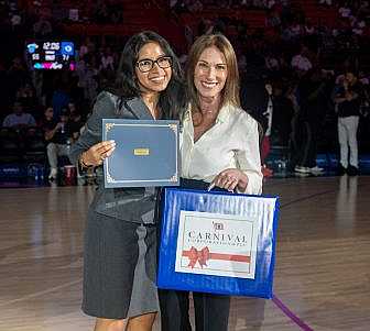Michelle Cruz and her Carnival mentor Stacy Pallot-Shweky.