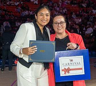 Blanca Davila and her Carnival mentor Catalina Tobon.