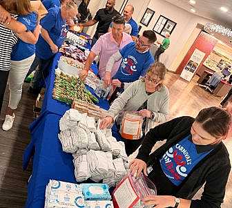 making military care packages.