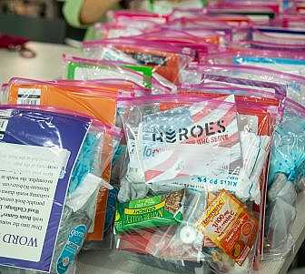 making military care packages.