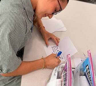 making military care packages.