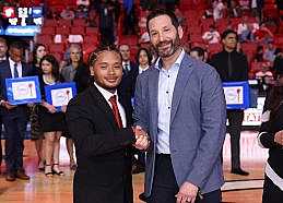 Carnival Corp. President and CEO Josh Weinstein with Jesus Nataren.