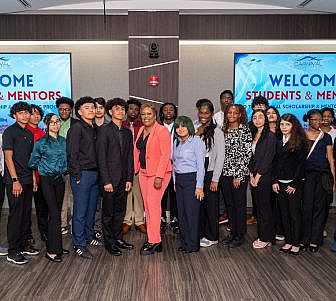 Police Chief Delma K. Noel-Pratt with students.