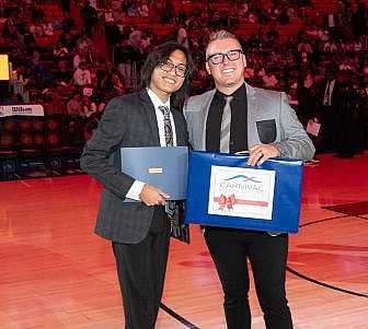 Aaron Ferrer and his mentor Brett Hedrick.