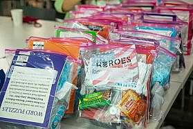 making military care packages.